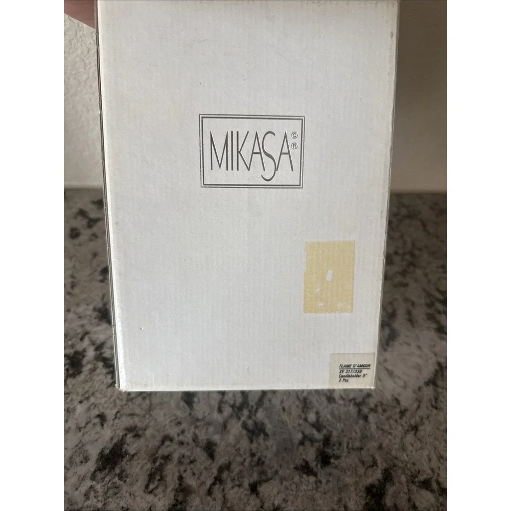 Mikasa Flame D'amore Crystal Pair Of Candlesticks 8